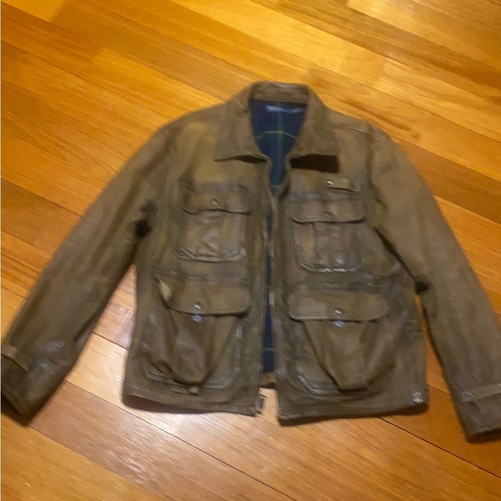 Vintage Roughneck Polo Ralph Lauren Aviator Distressed Leather Jacket XXL